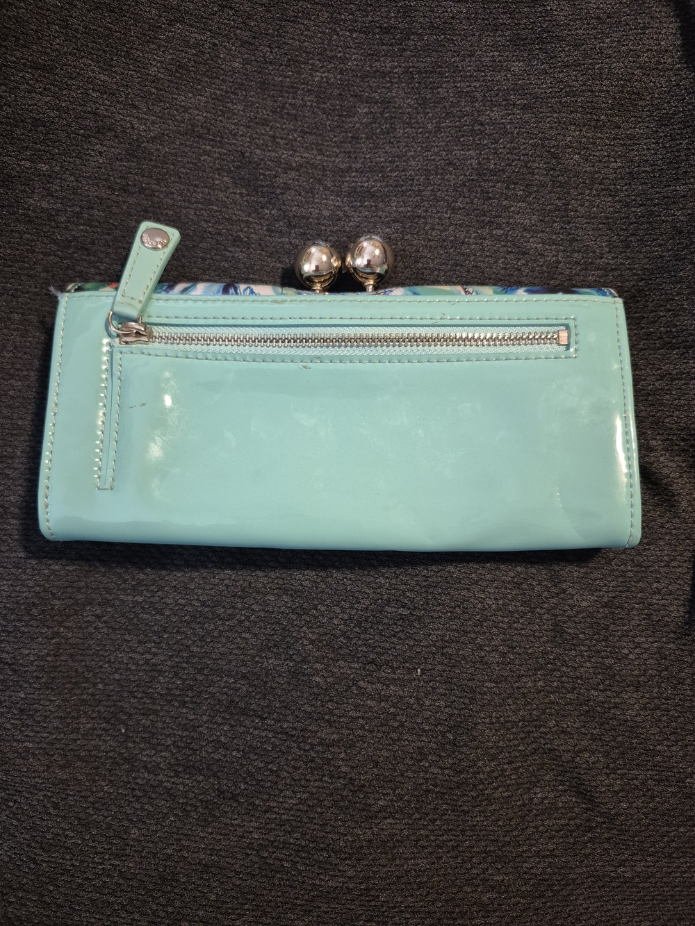 Ted Baker Blue & Teal Parrot-Print Clasp Wallet - Picture 2 of 4